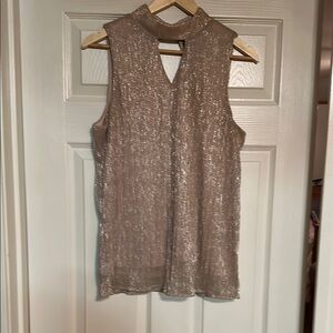 Elegant Sleeveless Top in Shimmering Tan